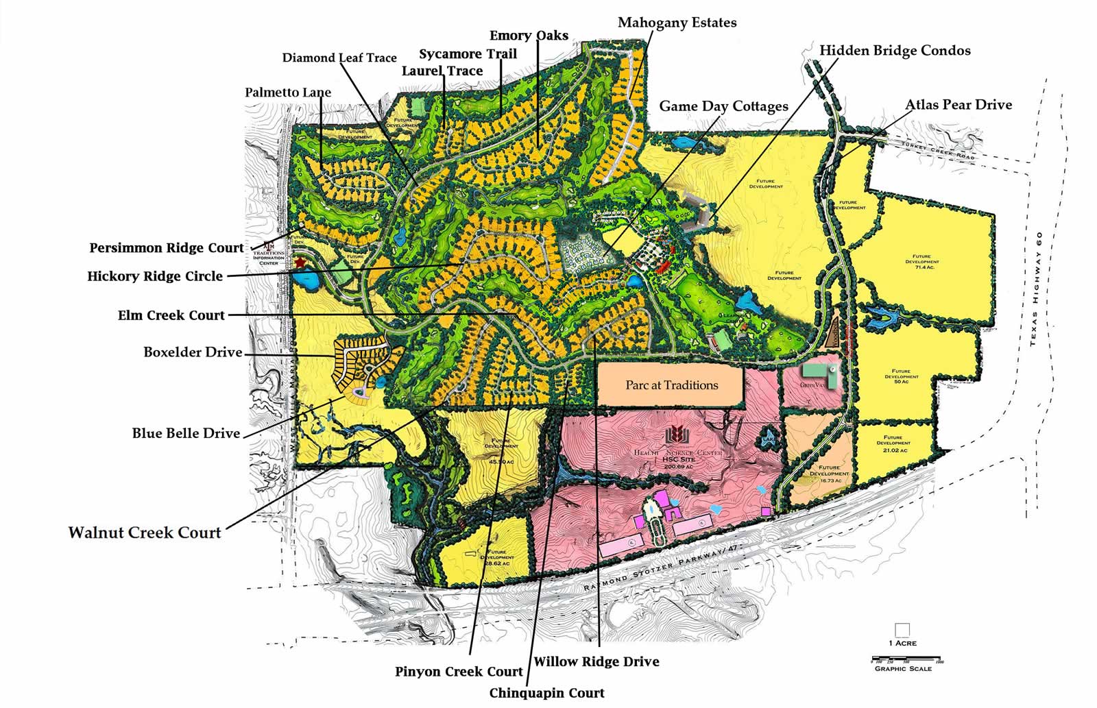 Plot plan of Hidden Bridge Condos Subdivision in Bryan Texas
